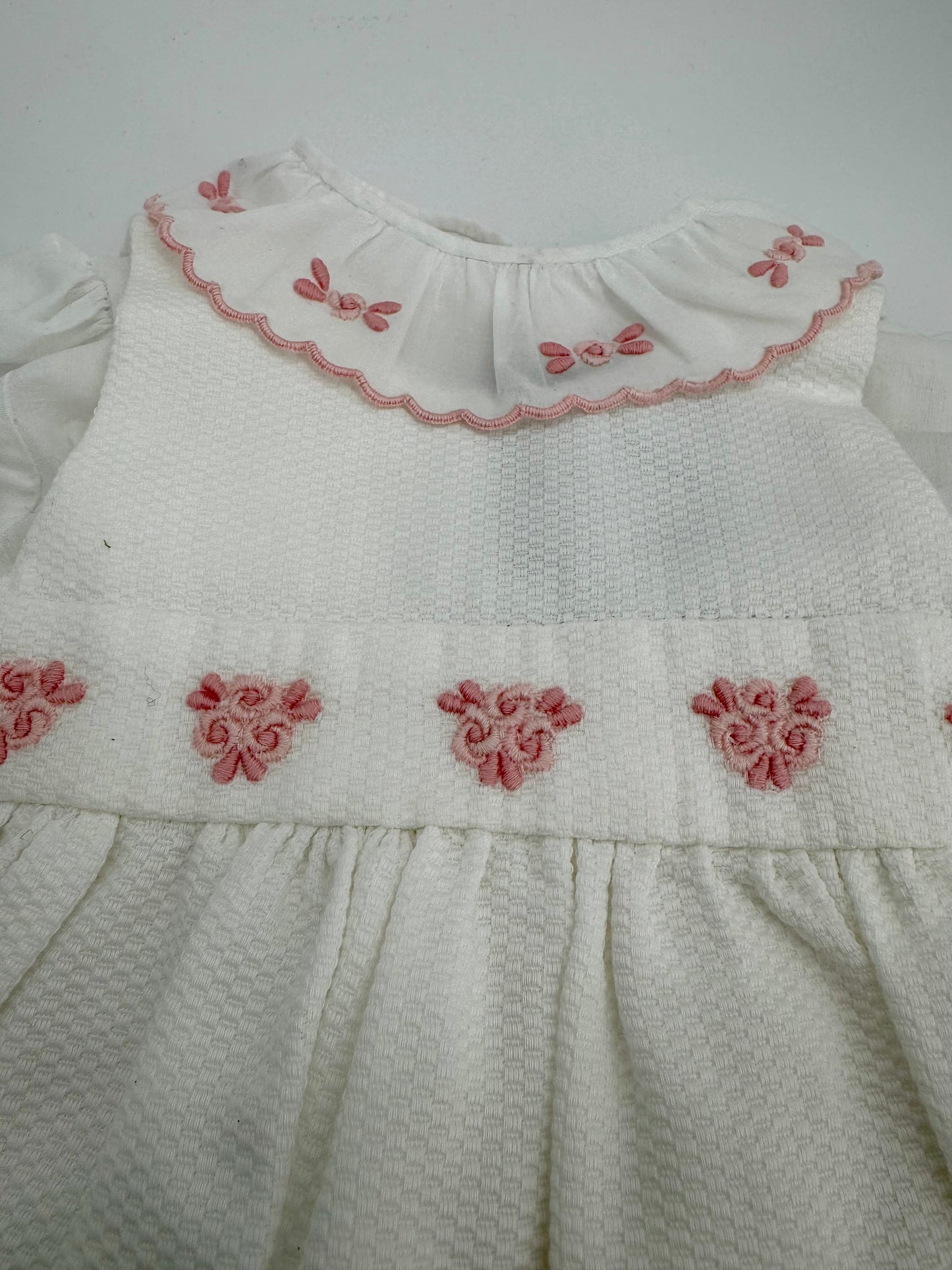Hand Embroidered Heirloom Quality Baby Dress, Blouse, Bib and Booties